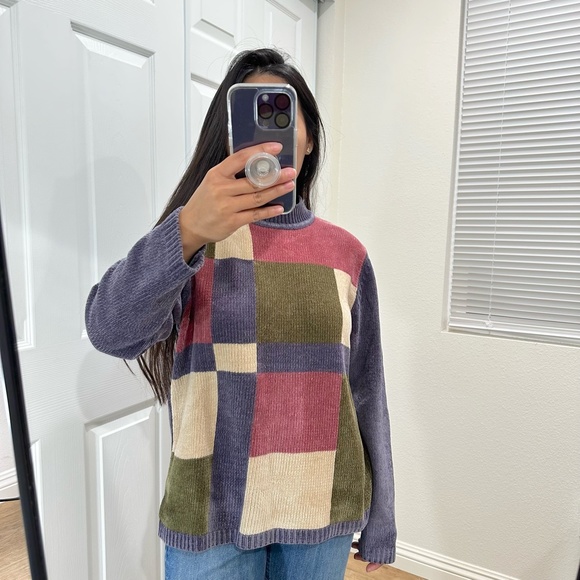 ALFRED DUNNER PETITE COLOR BLOCK KNITTED SWEATER - Picture 3 of 8